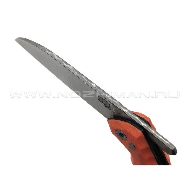 Андрей Кулаков малый фрикционный нож KUL063 сталь 95Х18, рукоять G10 orange
