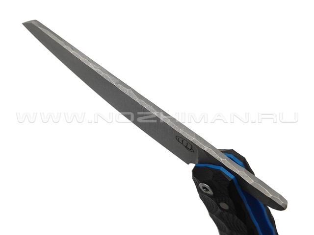 Андрей Кулаков большой фрикционный нож KUL062 сталь 95Х18, рукоять G10 black & blue