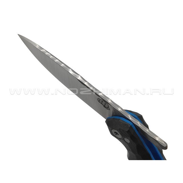 Андрей Кулаков малый фрикционный нож KUL072 сталь 95Х18, рукоять G10 black & blue