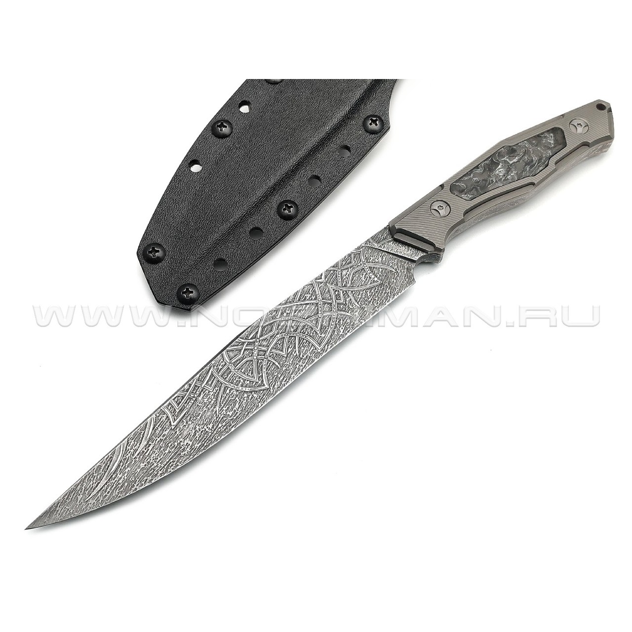 Neyris Knives нож Berk сталь CPM Magnacut, рукоять Carbon fiber dark matter silver, titanium