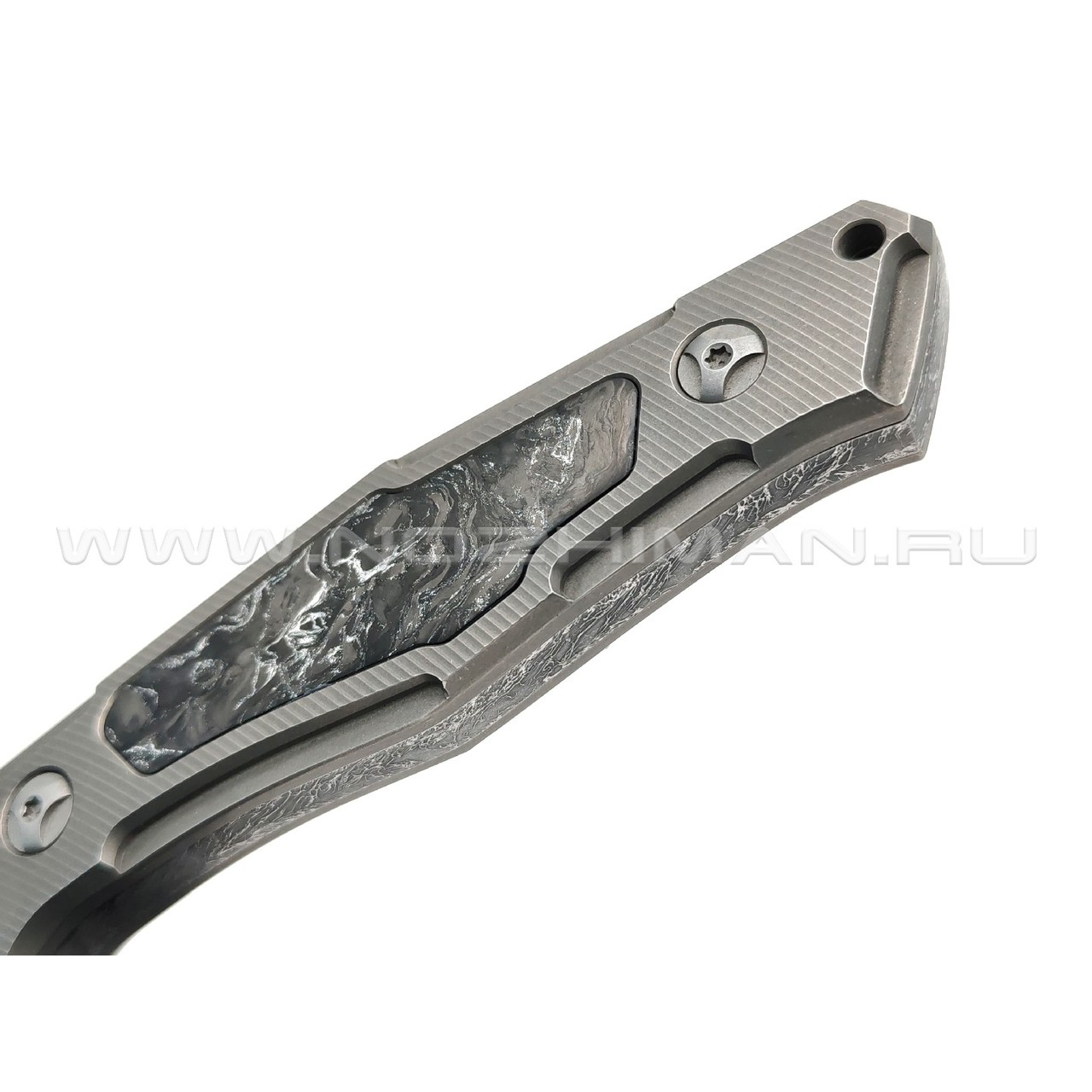 Neyris Knives нож Berk сталь CPM Magnacut, рукоять Carbon fiber dark matter silver, titanium