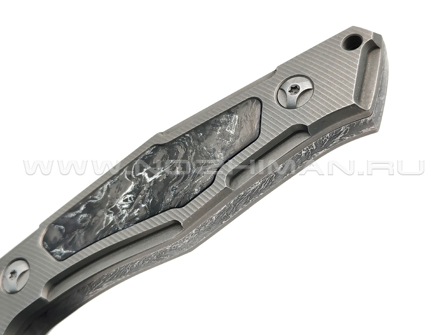 Neyris Knives нож Berk сталь CPM Magnacut, рукоять Carbon fiber dark matter silver, titanium