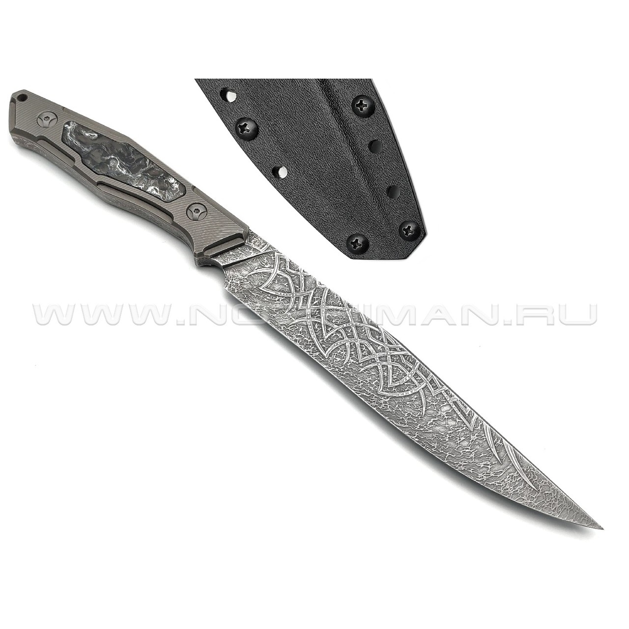 Neyris Knives нож Berk сталь CPM Magnacut, рукоять Carbon fiber dark matter silver, titanium