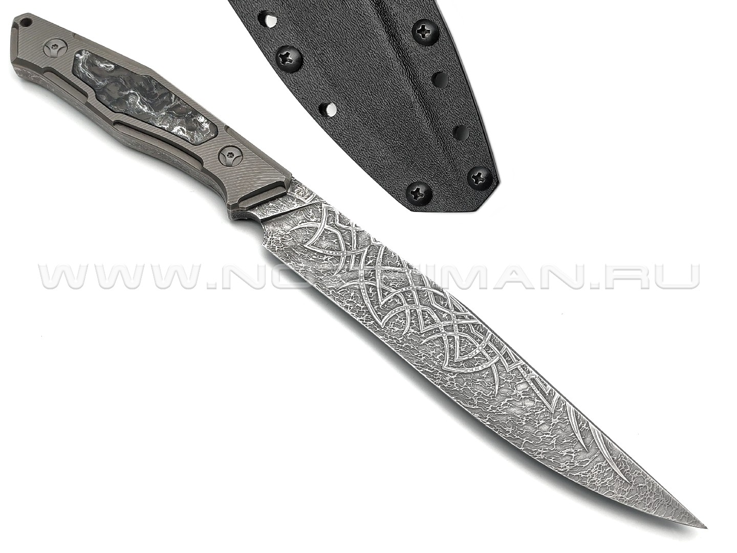 Neyris Knives нож Berk сталь CPM Magnacut, рукоять Carbon fiber dark matter silver, titanium