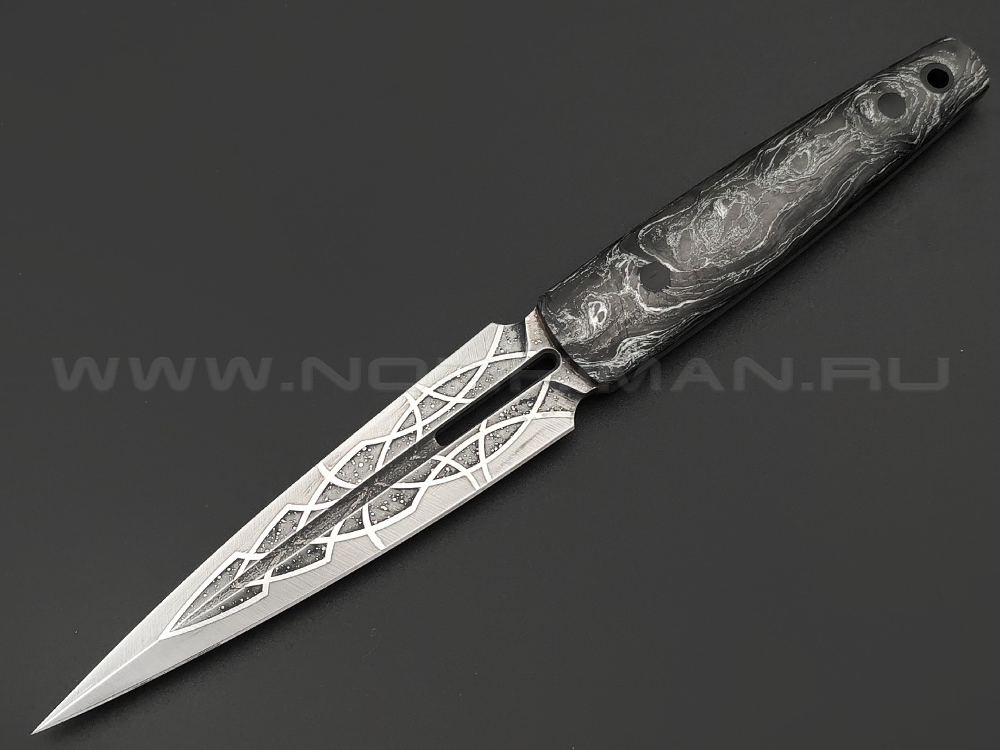 Neyris Knives нож TaoRan сталь CPM 3V, рукоять Carbon fiber dark matter silver, пины карбон