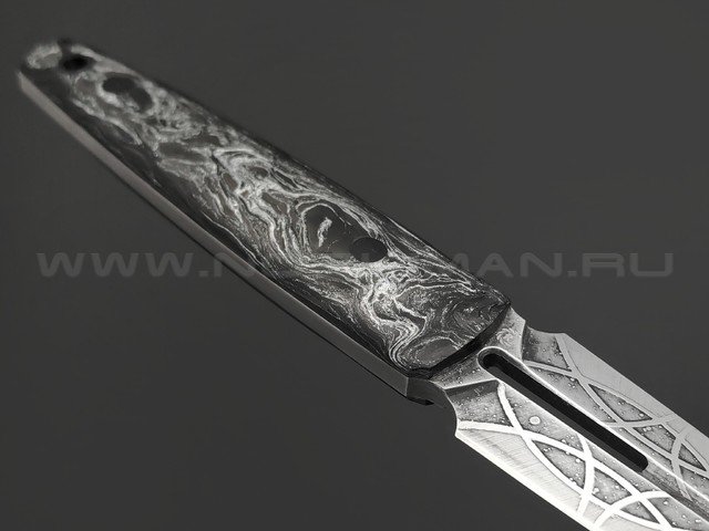 Neyris Knives нож TaoRan сталь CPM 3V, рукоять Carbon fiber dark matter silver, пины карбон
