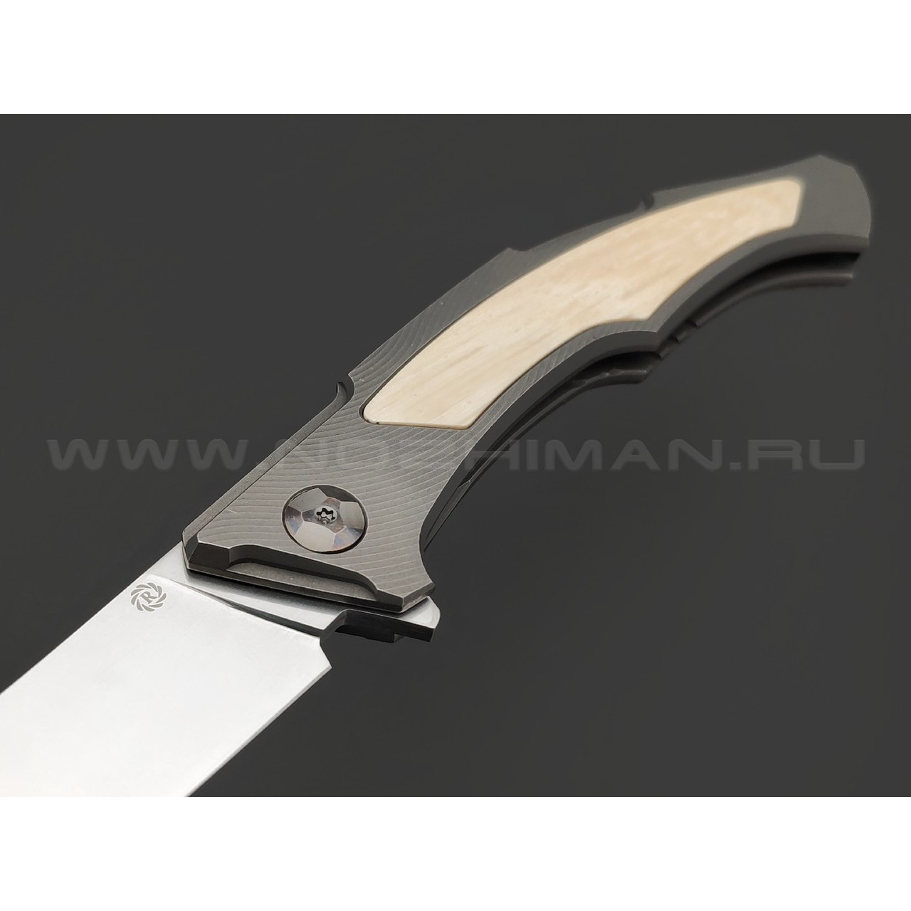 Neyris Knives складной нож Pers сталь CPM Magnacut, рукоять Titanium, timaskus, бивень мамонта