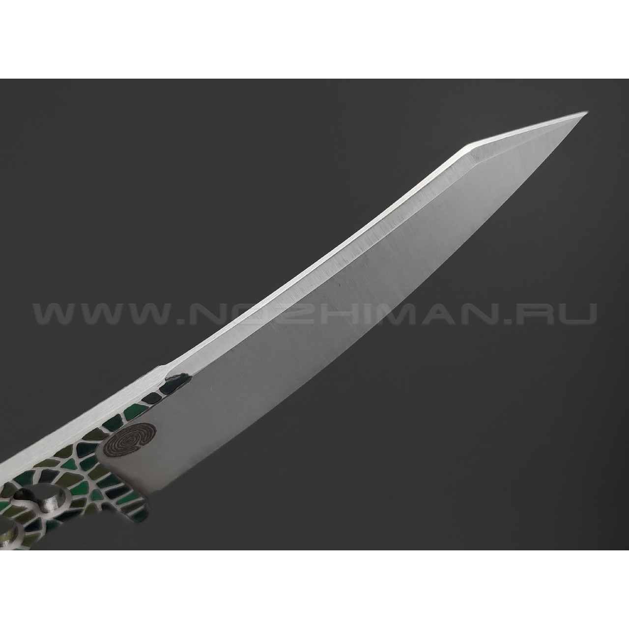 1-й Цех нож Balance Custom Green сталь 440C сатин, рукоять сталь, эмаль