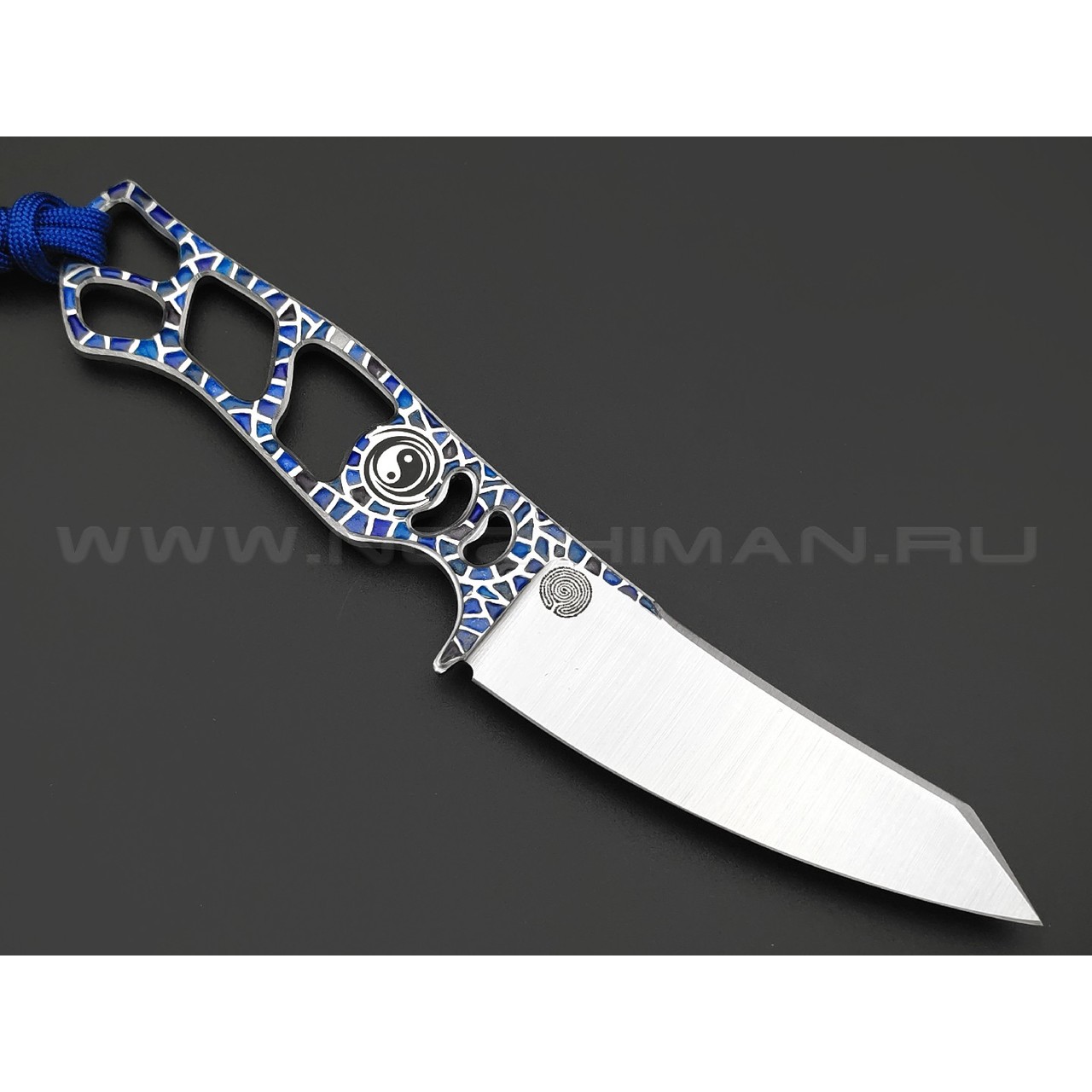 1-й Цех нож Balance Custom Blue сталь 440C сатин, рукоять сталь, эмаль