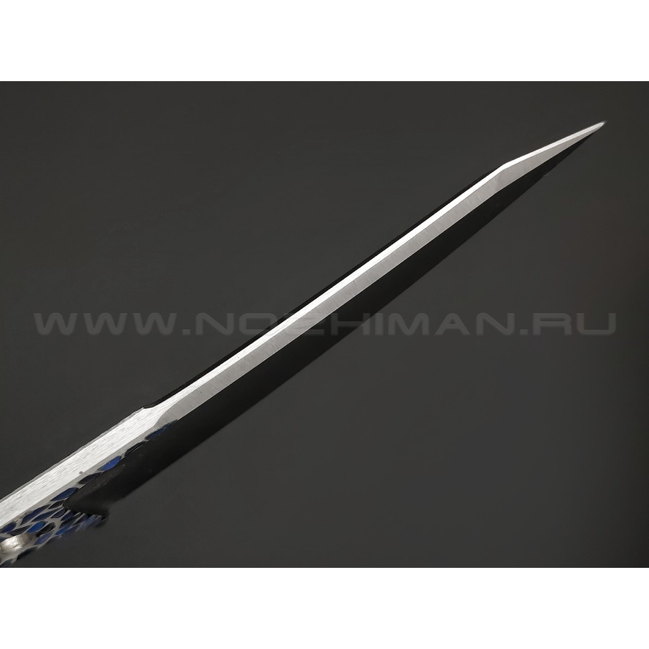 1-й Цех нож Balance Custom Blue сталь 440C сатин, рукоять сталь, эмаль