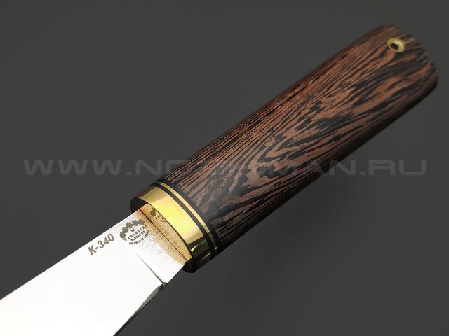 Товарищество Завьялова нож Якутский сталь K340, рукоять Дерево венге, латунь