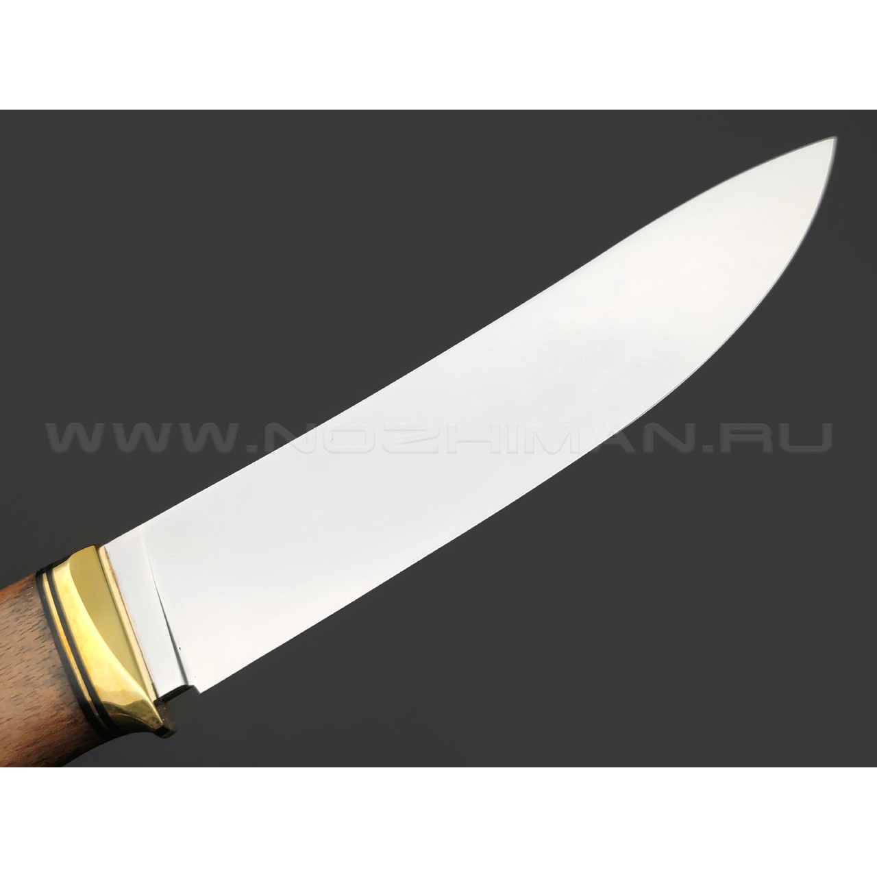 Товарищество Завьялова нож Скинер-Б сталь N690, рукоять Дерево орех, латунь