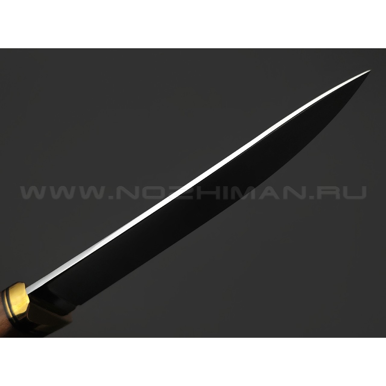 Товарищество Завьялова нож Скинер-Б сталь N690, рукоять Дерево орех, латунь