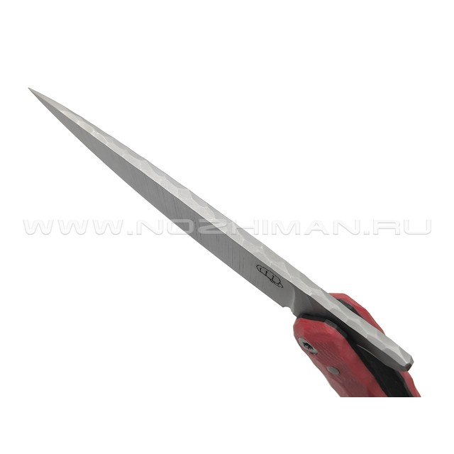 Андрей Кулаков большой фрикционный нож KUL061 сталь 95Х18, рукоять G10 red & black