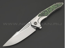TuoTown складной нож Guerrero Limited Edition TGR-MKG сталь M390, рукоять Crystal titanium grey, carbon fiber green