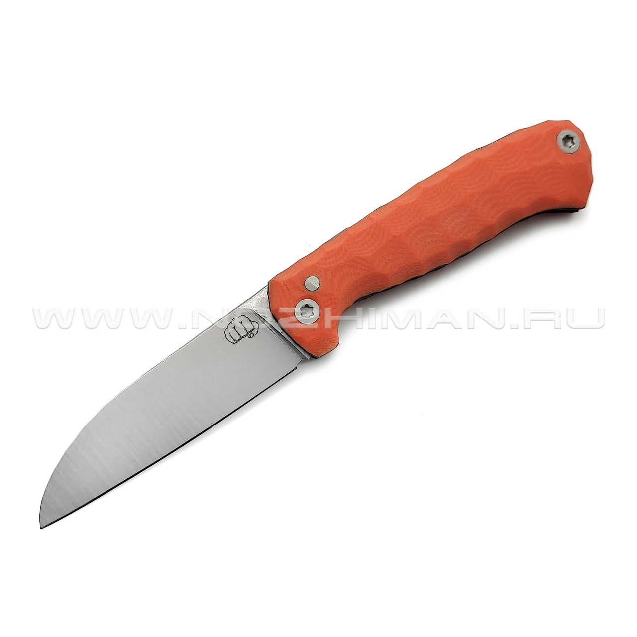 Андрей Кулаков малый фрикционный нож KUL063 сталь 95Х18, рукоять G10 orange