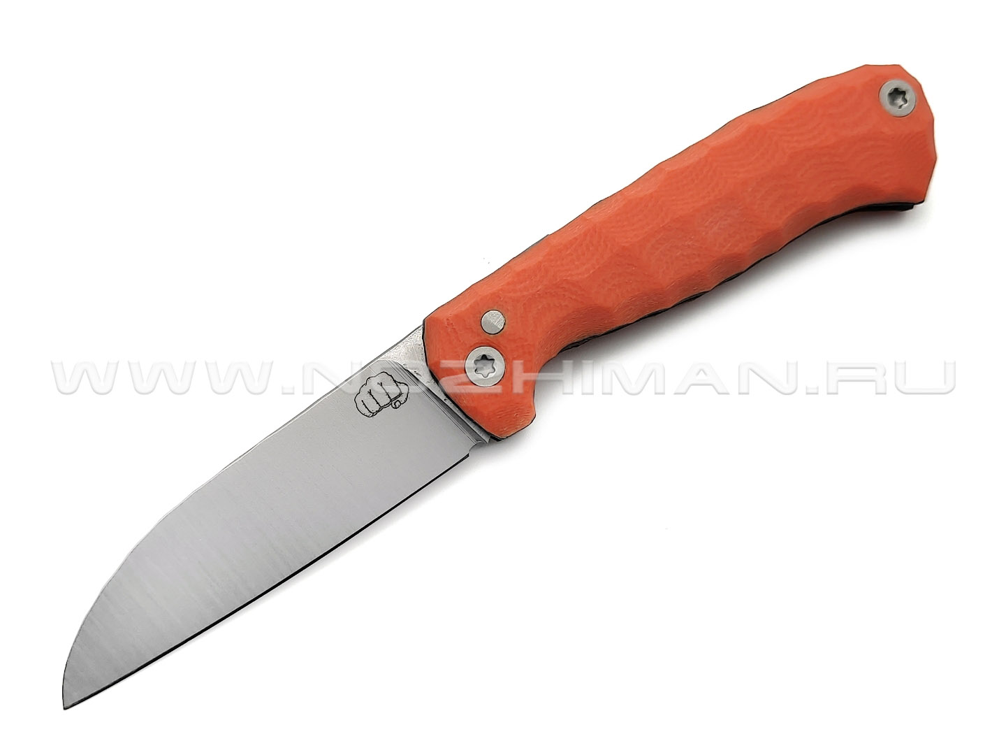 Андрей Кулаков малый фрикционный нож KUL063 сталь 95Х18, рукоять G10 orange