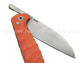 Андрей Кулаков малый фрикционный нож KUL063 сталь 95Х18, рукоять G10 orange