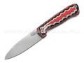 Андрей Кулаков малый фрикционный нож KUL082 сталь 95Х18, рукоять G10 laminate black-red & white