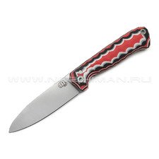 Андрей Кулаков малый фрикционный нож KUL082 сталь 95Х18, рукоять G10 laminate black-red & white