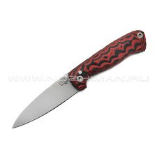 Андрей Кулаков малый фрикционный нож KUL078 сталь 95Х18, рукоять G10 laminate black & red