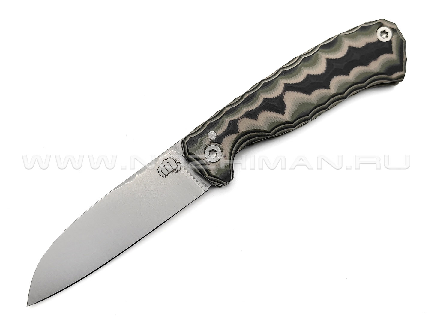 Андрей Кулаков малый фрикционный нож KUL083 сталь 95Х18, рукоять G10 laminate black-tan & olive