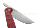 Андрей Кулаков малый фрикционный нож KUL080 сталь 95Х18, рукоять G10 laminate blue & red