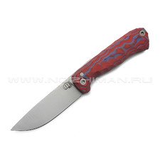 Андрей Кулаков малый фрикционный нож KUL080 сталь 95Х18, рукоять G10 laminate blue & red
