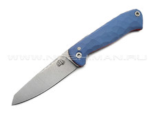 Андрей Кулаков малый фрикционный нож KUL077 сталь 95Х18, рукоять G10 blue & red
