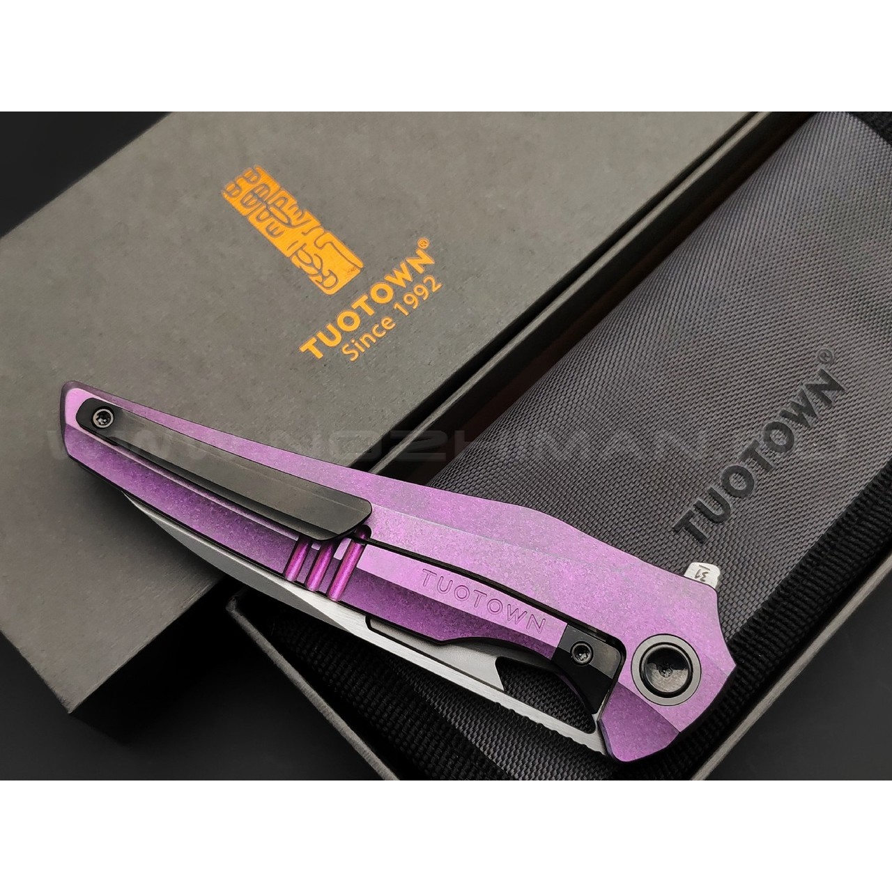 TuoTown складной нож Magpie Limited Edition TMP-MKAP сталь M390, рукоять Crystal titanium purple