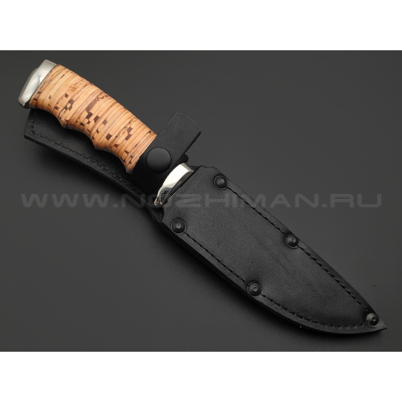 Титов и Солдатова нож Кобра-2 сталь 95Х18, рукоять Наборная береста, мельхиор