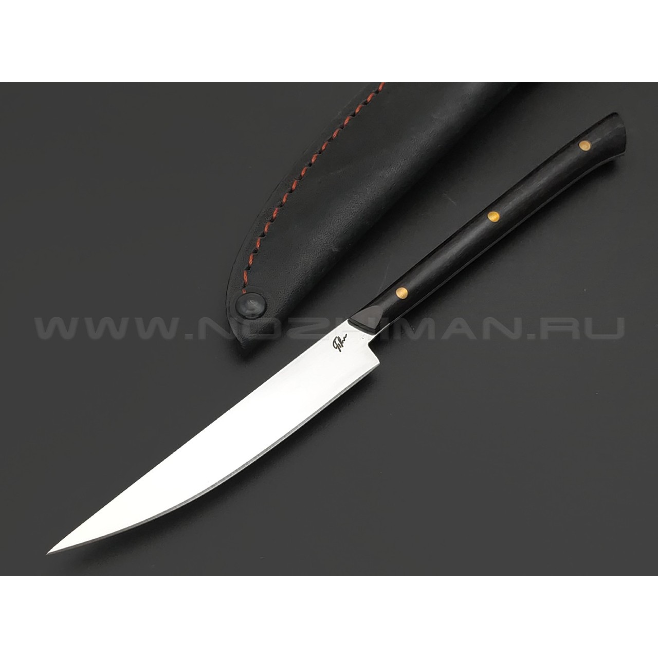 Платонов Д.Г. нож Карандашик сталь 95Х18, рукоять Дерево граб, пины латунь