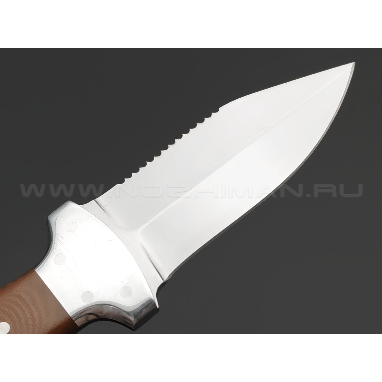 Платонов Д.Г. кованый нож Кинжал мини, сталь Х12МФ, рукоять G10 brown