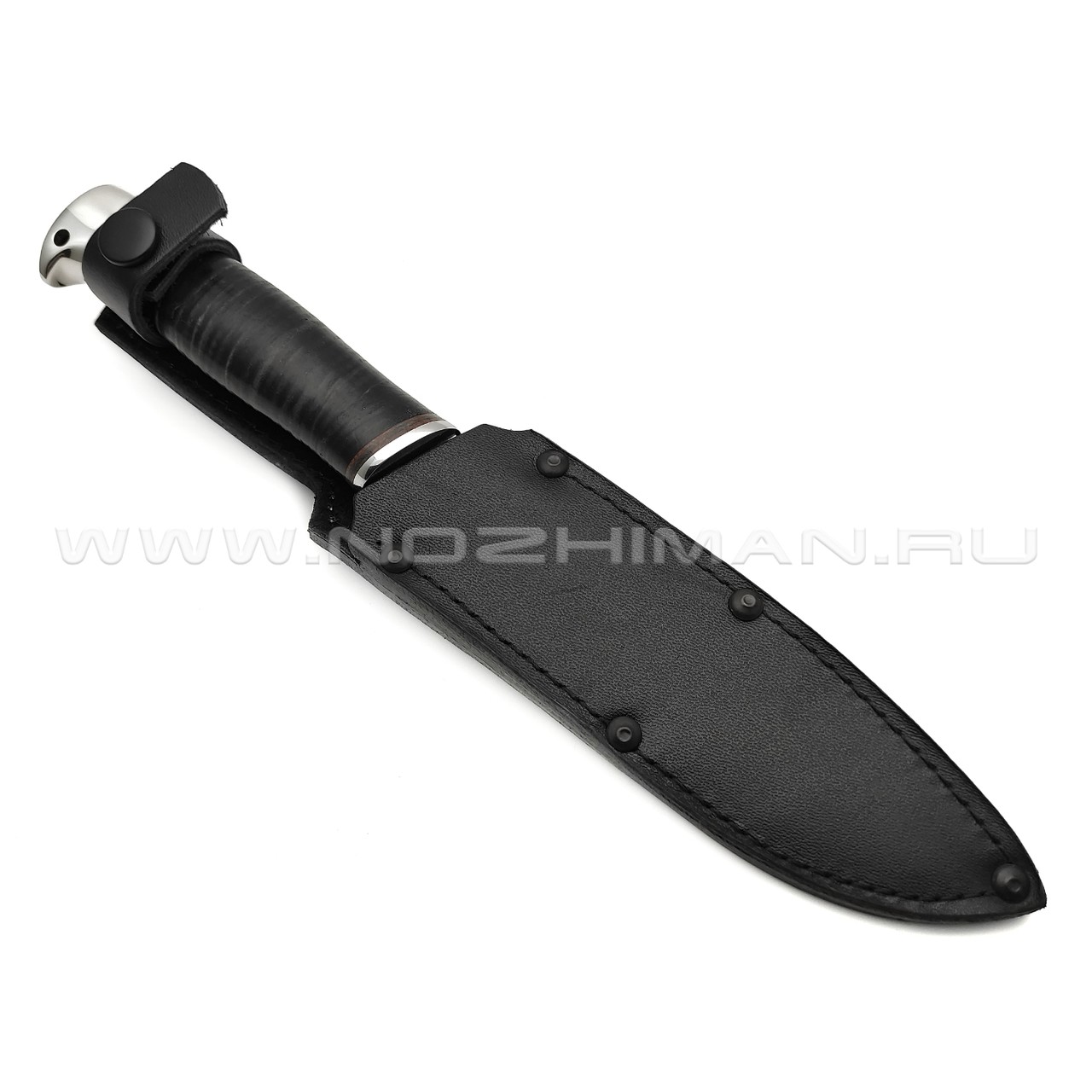 Титов и Солдатова нож Русак-2 сталь 95Х18, рукоять Наборная кожа, мельхиор