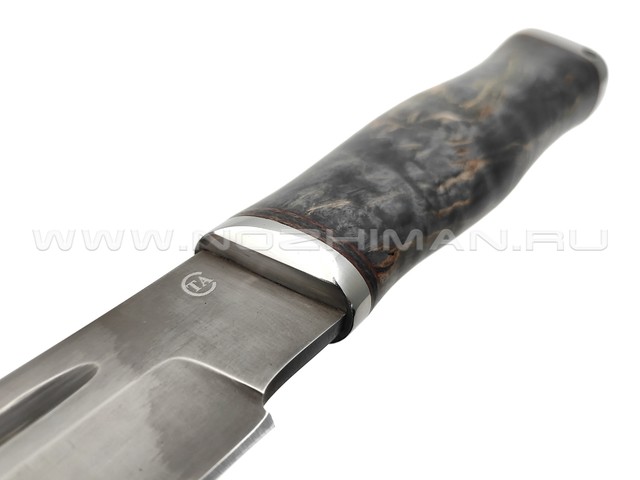 Титов и Солдатова нож Казак-1 литой булат Люся, рукоять Стаб. карельская береза, сталь