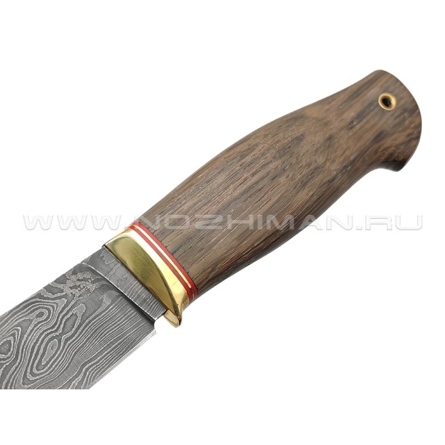 Товарищество Завьялова нож Скинер-М сталь Дамаск, рукоять Мореный дуб, латунь