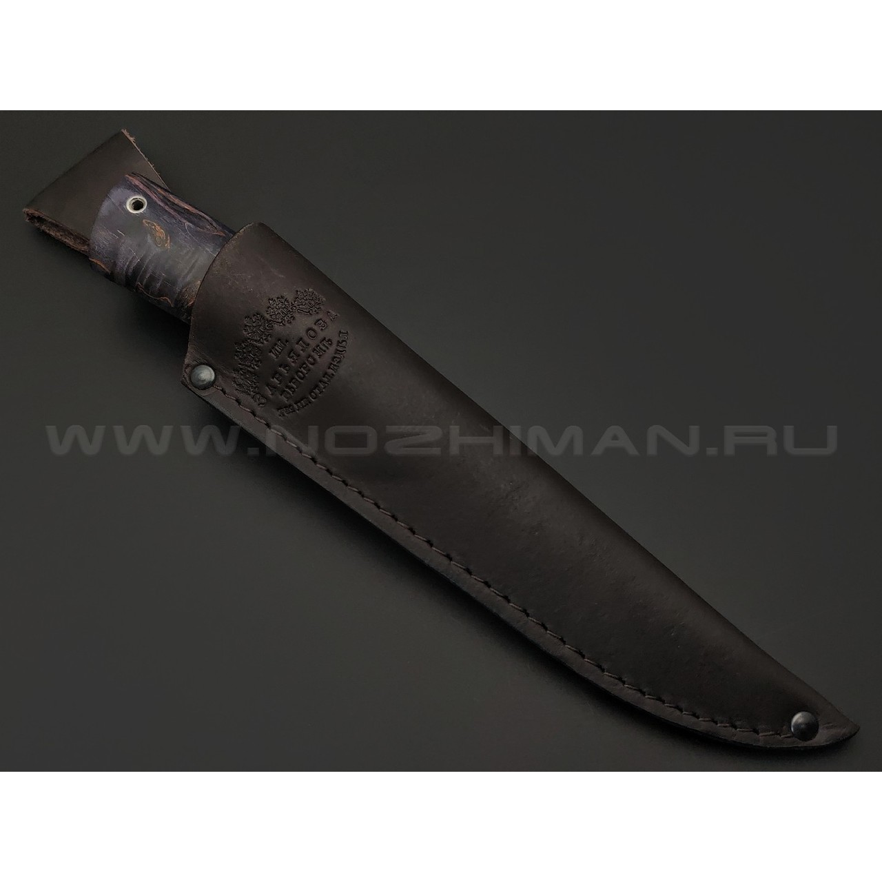 Товарищество Завьялова нож Гефест сталь K340, рукоять Стаб. карельская береза