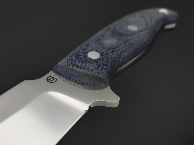 Титов и Солдатова нож Сибирь-3 удлиненный, сталь D2, рукоять Micarta blue