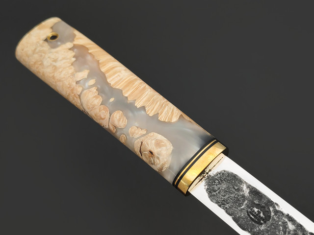 Товарищество Завьялова нож Якут-М сталь K340, рукоять Гибрид, латунь