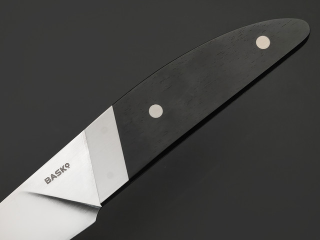 BASCo нож Баско-8 сталь Bohler N695 сатин, Рукоять дерево граб, титан