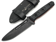 N.C.Custom нож Parachuter сталь Aus-10 blackwash, рукоять G10 Black & Red