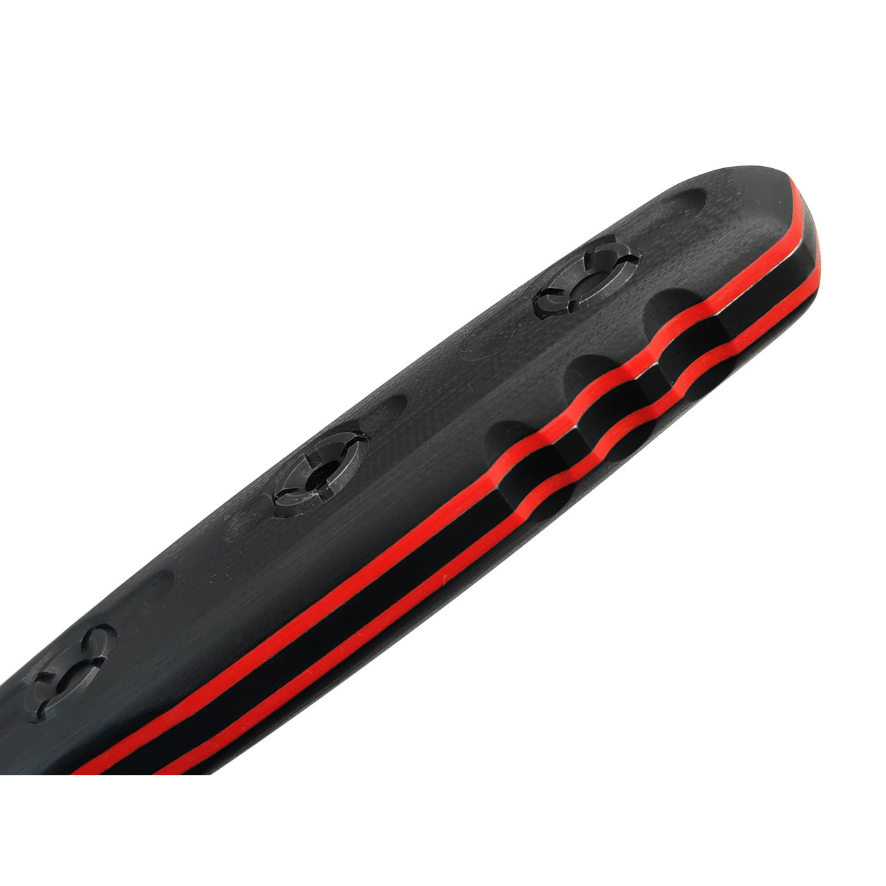 N.C.Custom нож Parachuter сталь Aus-10 блэквош, рукоять G10 Black & Red