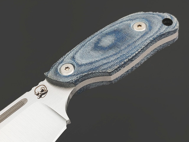 Barmaley Knives нож Naga ll XL сталь VG-10, вогнутые спуски, Рукоять micarta jeans, kydex transparent
