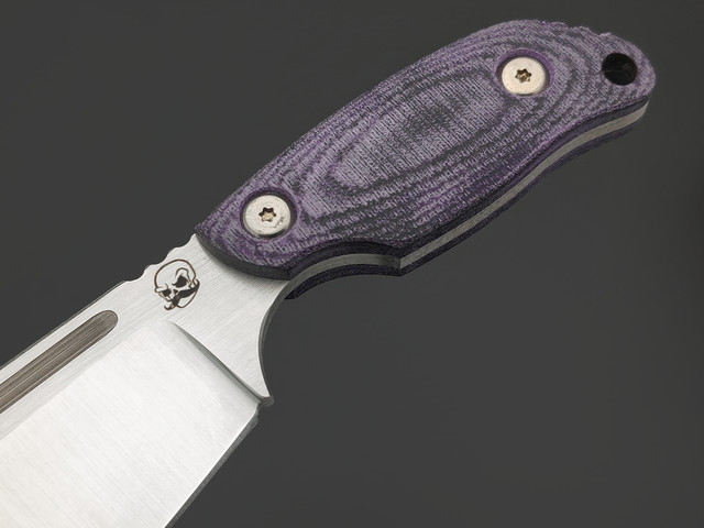 Barmaley Knives нож Naga ll XL сталь VG-10, вогнутые спуски, Рукоять micarta purple