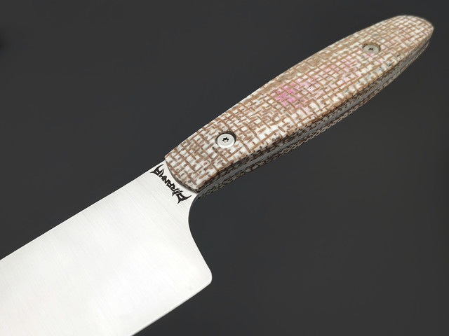 Barmaley Knives нож Piranha сталь VG-10, рукоять Micarta jute brown & white