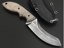 Волчий Век нож Кондрат 10 Custom сталь N690 WA травление Хаотик, Рукоять микарта, пины карбон