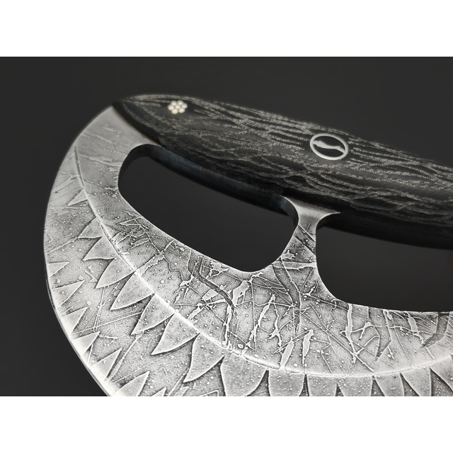 Волчий Век нож Киса custom сталь PGK WA художественное травление, Рукоять micarta black