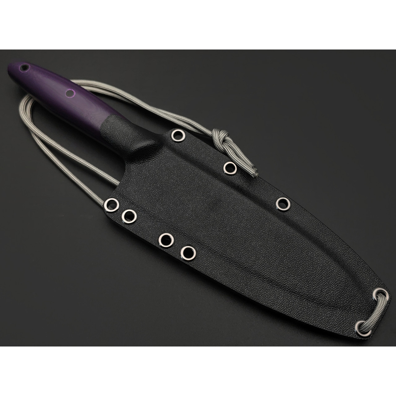 Волчий Век кухонный нож Шеф Custom сталь N690 WA, Рукоять G10 purple, пины карбон