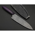 Волчий Век кухонный нож Шеф Custom сталь N690 WA, Рукоять G10 purple, пины карбон Волчий Век кухонный нож Шеф Custom сталь N690 WA, Рукоять G10 purple, пины карбон