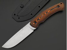 Eagle Knives нож Fisher 1 сталь Aus10Co stonewash, рукоять G10 black & orange, ножны Kydex